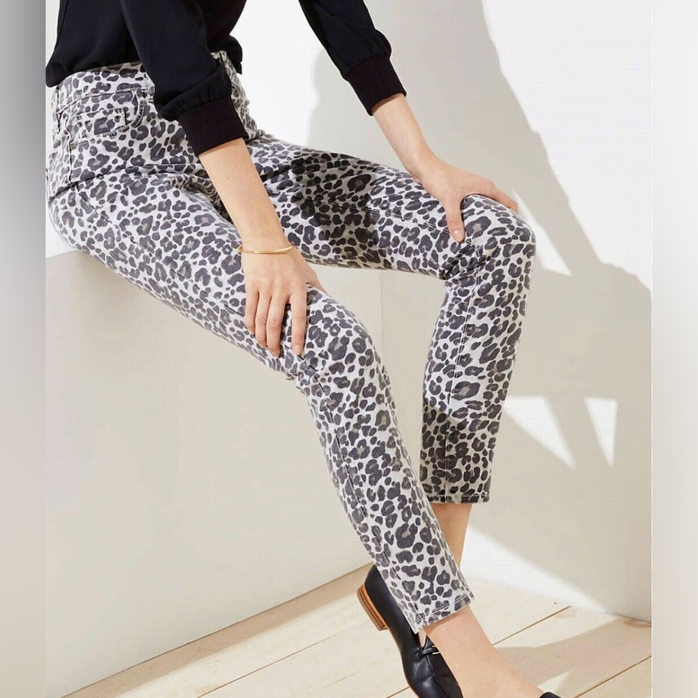 Loft Modern Skinny Cheetah Print Jeans